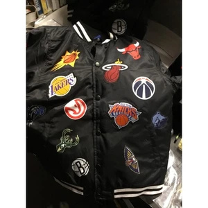 Kinder NBA Teams Patches College Jacke, Basketball Sport Fan, schwarz - Bild 1 von 1