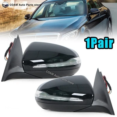 2Pcs Rear View Mirror Blind Spot For Mercedes Benz W205 C Class C180 2014-2018 - Image 1 of 4