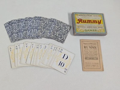 Antiguo 1916 ~ Juego de Baraja de Cartas Rummy en Caja ~ United Games Parker Bros. ~ Completo Foto 1 de 4