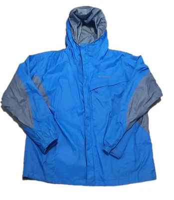 Columbia Sportswear Chaqueta Para Hombres XL Azul Con Capucha Ligera Lluvia Cortavientos Foto 1 de 4