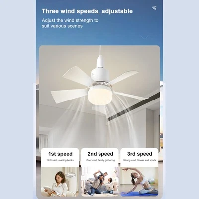 `Detachable Split Fan Lamp E27 Head Infinitely Dimmable 3-Color Variable - Image 1 of 4