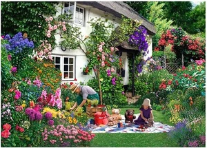 House of Puzzles "Teddybären Picknick" GROSSES 500-teiliges Puzzle - Bild 1 von 1