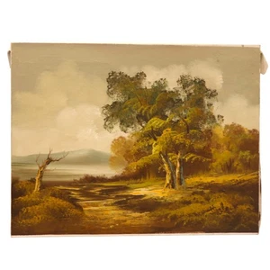Antikes Original Ölgemälde signiert William Henry Harlock Landschaft Fluss 1880er - Bild 1 von 10