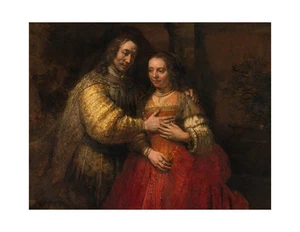 La novia judía de Rembrandt - Impresión artística vintage - Pintura holandesa de la Edad de Oro - Imagen 1 de 3