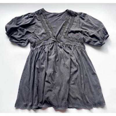 Asos черный джинсовой ткани богемное западное платье размер 8 - Изображение 1 из 4