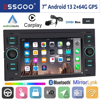 Für Ford Focus Fiesta S Max Transit DAB+ 2+64G Android 14 Autoradio Carplay Navi - Bild 1 von 4