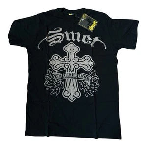 Smet Christian Audigier Born On The Street LA Mens Large Black Cross T Shirt NWT - Picture 1 of 5