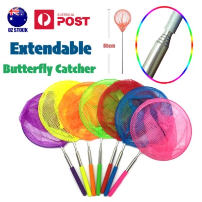 1x 2x 6x Kids Extendable Butterfly Catcher Telescopic Fish Bug Catching Mesh Net - image 1 of 4