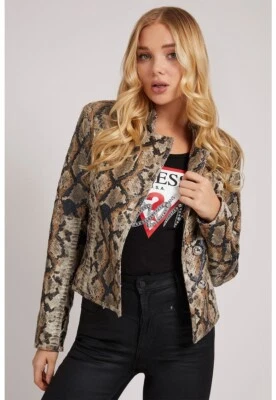 Chaqueta para mujer Guess reptil construcción en relieve talla S Foto 1 de 4