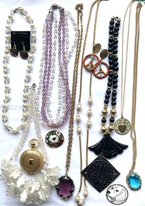 Lote de trabajo al por mayor de 14 piezas de bisutería vintage años 60 70 80 90 boho hippy - Imagen 1 de 9