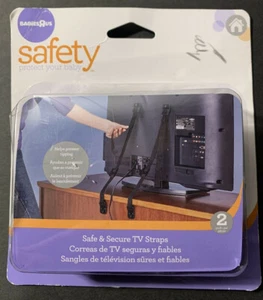 Babies'R'Us TV Safety Straps - Black (2 Pack) New Sealed - Safety Straps - Picture 1 of 2