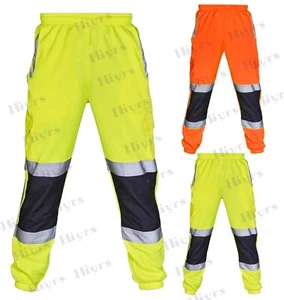 Signalfarbe Sichtbarkeit Sicherheit Vlies Hose Arbeitskleidung Elastisch Jogger - Bild 1 von 3
