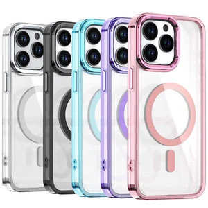 For iPhone 17 Pro Max Air 16 15 14 13 12 Clear Mag Safe Case with Camera Stand - Picture 1 of 13