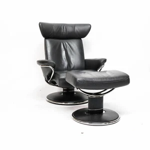 Ekornes Stressless Jazz (M) Avec Tabouret Fauteuil Relax Gris Cuir Paloma Design - Bild 1 von 9