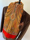 VINTAGE mens 70's INDIE/MOD RED MULTI COLOUR ORNATE PSYCHEDELIC LONG SCARF