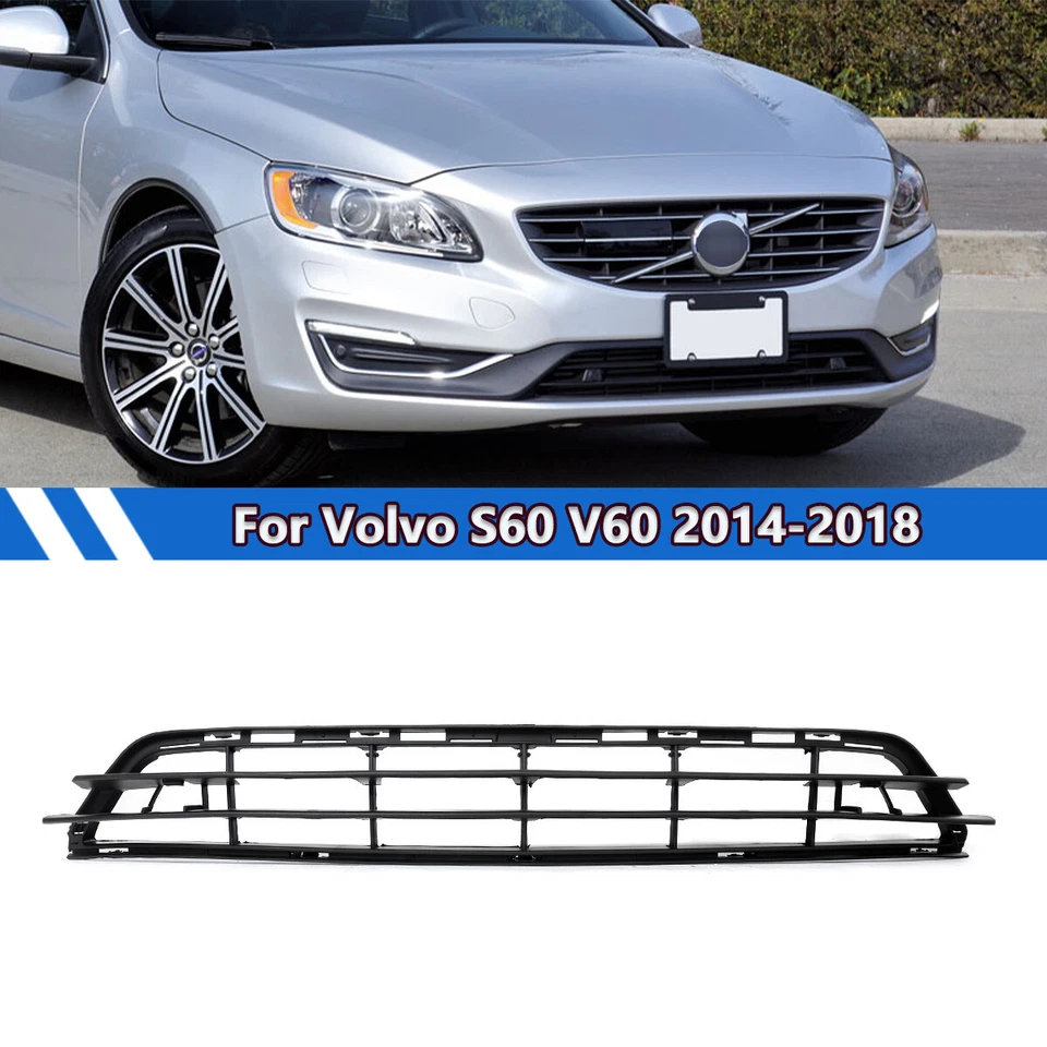 Bumper Grill w/ Sensor Holes For Volvo S60 V60 2014+ Front Lower Grille 31323859 - Imagem 1 de 4