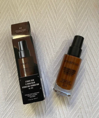 SMASHBOX Studio Skin 24 Hour Oil-Free Hydra Foundation 4.5 (Very Deep) NEW - Image 1 of 4