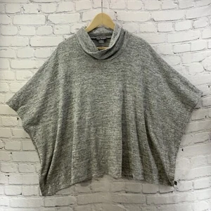 Soft Works Poncho Sweater Womens Sz S Cowl Neck Gray Heathered Warm - Picture 1 of 8