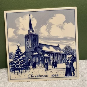 Vintage Genuine Delft Tile Christmas 1982 - Picture 1 of 6