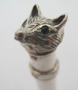 Traumhafte massive Silber & echter Saphir Fuchs Jagd verwandte Pfeife gestempelt 925 - Bild 1 von 8