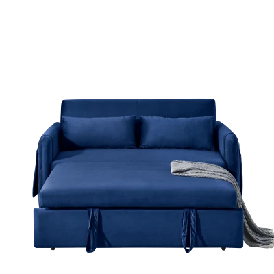 Sofá cama plegable de terciopelo convertible con almohadas Foto 1 de 4