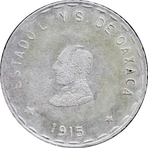 Mexico Revolution 2 (DOS) Pesos Oaxaca 1915, Silver. KM# 747.1 - Picture 1 of 2