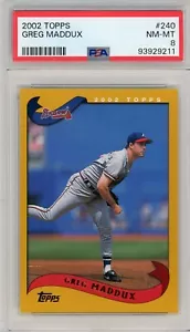 2002 Topps #240 GREG MADDUX Atlanta Braves HOF PSA 8 NM-MT - Picture 1 of 2