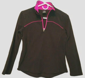 Cheetah Jacket Girls Black Pink Long Sleeve Size 10 12 Fleece Pullover - Picture 1 of 5