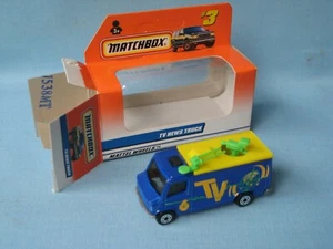 Matchbox Mercedes TV News Truck Blue Body RARE Toy Model Toy 70mm Boxed c - Picture 1 of 2