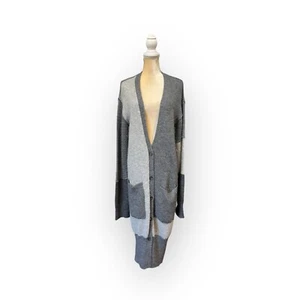 MCQ by Alexander McQueen Gray Long Duster Cardigan Size Xs Patchwork - Picture 1 of 10
