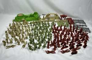 Lanard Army Men Red Green And Tan Lot of 132 Figures + Accessories Plastic 2015 - Picture 1 of 15