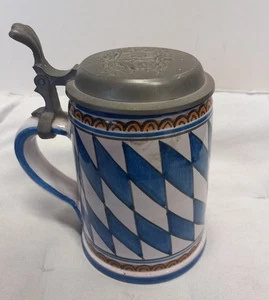 Vintage Steinkrug /Bierkrug, Bayerisch, Wacker Blue & White - Picture 1 of 5