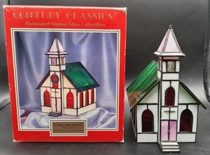 1993 Limited Edition Century Classics Glasmalerei Weihnachtsdorf Kirche - Bild 1 von 8