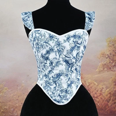 Elegant Overbust Corsets and Bustier Lace Up French Style Corset Tops Corselet - Image 1 of 4