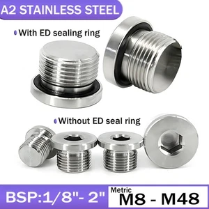 Enchufe hidráulico BSP y métrico enchufe blanqueador con sello A2 acero inoxidable - Imagen 1 de 78