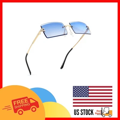 Elegantes gafas de sol vintage sin marco para mujeres y hombres de moda - UV400 Foto 1 de 4