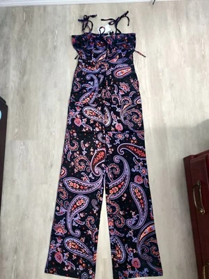 NUEVO Mono WeWoreWhat Pequeño Para Mujer Colorido Patrón Con Bolsillos Delanteros y Traseros Foto 1 de 4