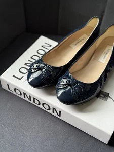 L.K. Bennett Navy Patent Bow Ballet Flats – EU 36 / UK 3 / US 5 - Picture 1 of 24