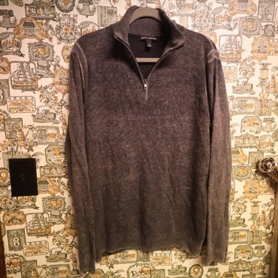 Autumn Cashmere Gray 1/4 Zip Sweater Size Medium M 100% Pure Cashmere  - Image 1 of 4