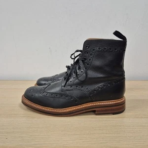 Vestido Derby de Cuero Negro Grenson Fred Inglaterra Botas Brogue Talla Uk 8 G Para Hombre - Imagen 1 de 10