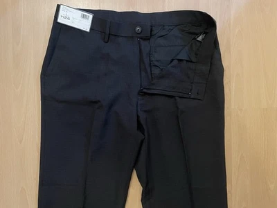 Haggar H26 36X30 Black Plaid Performance Dress Pants Flat Front 100% Polyester - Image 1 of 4