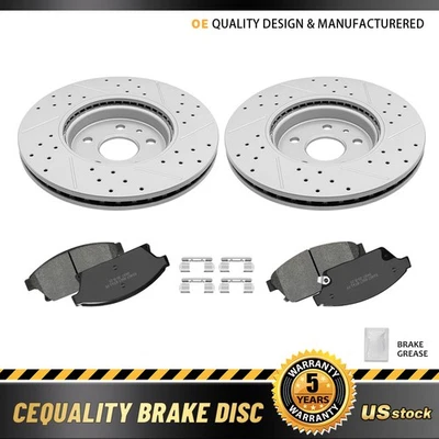 Pastilhas de cerâmica rotores de freio dianteiros perfurados para Buick Encore Chevy Trax 2013 - 2017 - Imagem 1 de 4