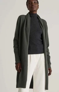 Quince Damen Mongolian Cashmere Open Cardigan Moss S Duster Pullover - Bild 1 von 10