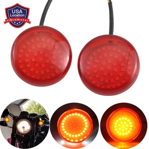 1157 LED Turn Signal Light & Red Lens For Harley Touring Sportster Softail 11-17 - Picture 1 of 15