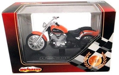 Majorette 1/18 Scale 05145 - Yamaha 650 XVS Drag Star Motorbike - Orange - Image 1 of 4