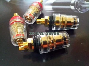4x Altavoz Enchapado en Oro Cobre Hifi Amplificador Terminal Poste de Encuadernación - Imagen 1 de 4