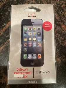 NEW Verizon Display Protectors 3-Pack for iPhone 5 NIP & Screen Wipe Smooth Card - Picture 1 of 2