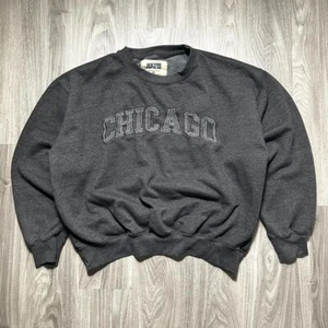 Vintage Chicago Grey Crewneck Sweater with Embroidered Details - Picture 1 of 5