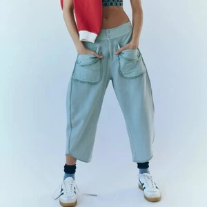 NWT Free People Movement Timko Pants Cargo Baggy Sweatpants Movement Blue Med - Picture 1 of 11