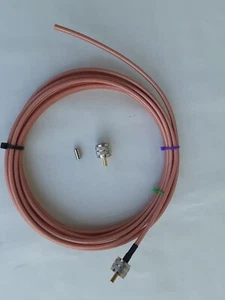 18 FT RG400 Double Silver Braid Teflon Coax Cable with PL-259's Connectors - Zdjęcie 1 z 1
